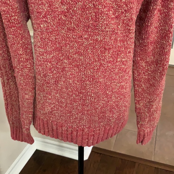 Aigle rare red & tan marled thick knit mock neckline sweater Size L - Picture 13 of 17